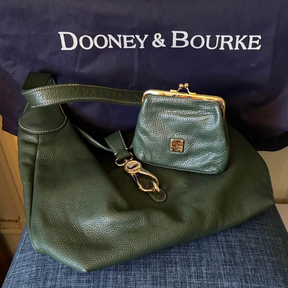 Dooney & Bourke Forest Green Leather Hobo Bag